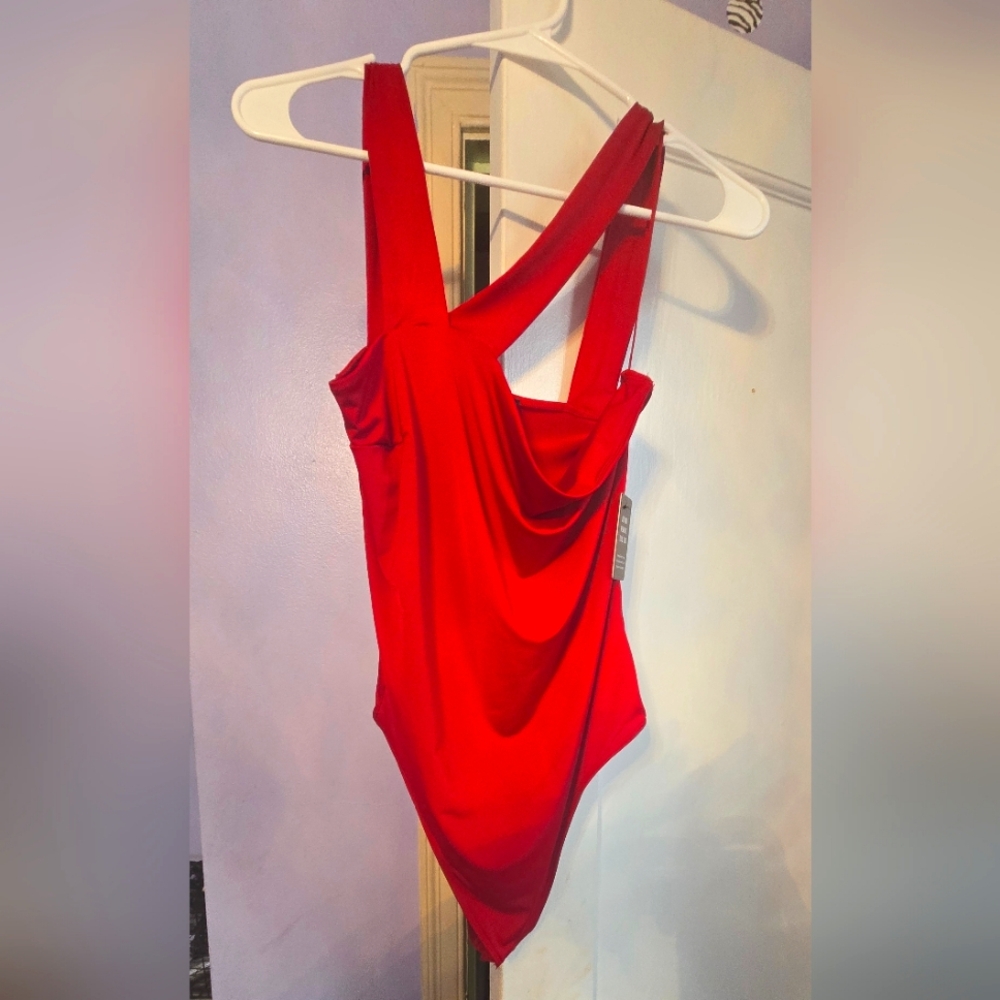 Red bodysuit top